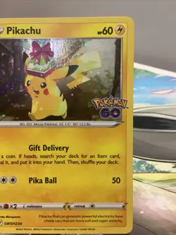 Pikachu SWSH234 Pokemon Go Cosmos Holo Black Star Promo Pokemon Card - Mint - Image 4