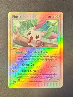 Plusle 8/97 EX Dragon Pokemon Card TCG Nintendo e-Series Reverse Holo Rare - Mp - Image 1