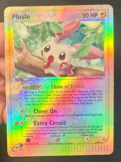 Plusle 8/97 EX Dragon Pokemon Card TCG Nintendo e-Series Reverse Holo Rare - Mp - Image 2