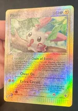 Plusle 8/97 EX Dragon Pokemon Card TCG Nintendo e-Series Reverse Holo Rare - Mp - Image 3
