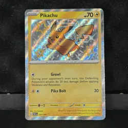 Pokemon Pikachu TCG Holo Shiny Rare Card Paldean Fates 131/091 - Image 1