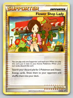 Flower Shop Lady Undaunted 74/90 Pokemon Card - Image 1