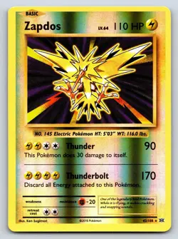 Zapdos 42/108 Holo Rare Evolutions Pokemon Reverse Holo Near Mint - Image 1