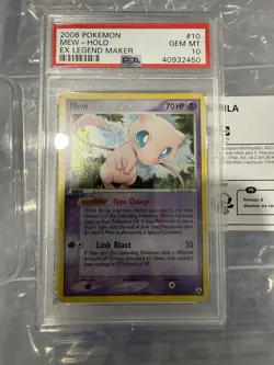 Pokemon TCG Mew EX Legend Maker 10/92 Holo GEM MT PSA 10 Low Pop 48 - Image 1