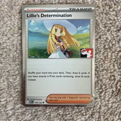 Pokemon TCG Lillie's Determination MEG 119/132 Holo Play! Stamp Prize Pack NM - Image 1