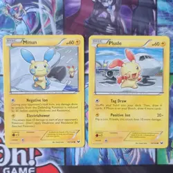 Pokemon TCG Black & White Minun 40/108 Plusle 39/108 English 2012 - 2 - Image 1