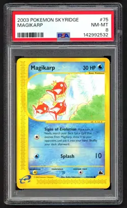Pokemon Cards - PSA 8 Magikarp 75/144 - Skyridge Non Holo - NM-MT - PSA8 - Image 1