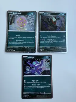 Pokemon TCG - Sableye 136 Spiritomb 129 Darkrai 136 Cosmos Holo Promo Set Of 3 - Image 1