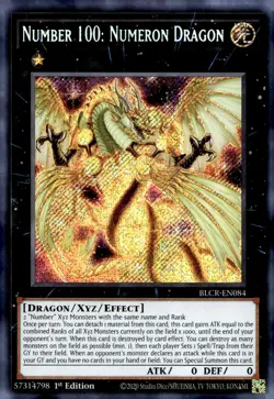 Yu-Gi-Oh! Number 100: Numeron Dragon 1st Ed. BLCR-EN084 Secret Rare NM/LP x1 - Image 1
