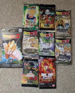 9x Sealed Dragon Ball Z Booster Packets CCG Score TCG New Card Game - Image 1