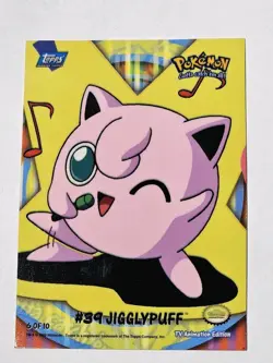 Jigglypuff TOPPS 2000 Pokemon: TV Series 2 Sticker Card #6 of 10 Single Owner - Image 1