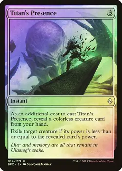 Magic The Gathering MTG TITAN'S PRESENCE FOIL Battle for Zendikar NM Near Mint - Image 1
