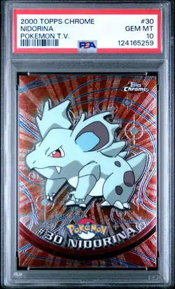 2000 TOPPS CHROME POKEMON T.V. #30 NIDORINA PSA 10 - Image 1
