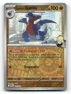 Cynthia's Gabite 103/182 - Destined Rivals Reverse Holo - Pokemon Card NM/M - Image 1