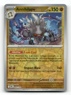 Annihilape 092/182 - Destined Rivals Reverse Holo - Pokemon Card NM/M - Image 1