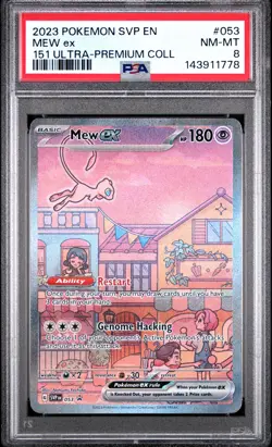2023 POKEMON SVP EN-SV 151 UPC BLACK STAR PROMO #053 MEW ex PSA 8 - Image 1