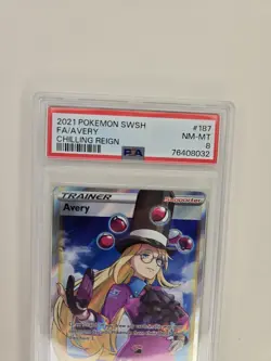 Avery Trainer Ultra Rare 187/198 Pokemon 2021 Chilling Reign PSA 8 Supporter - Image 3
