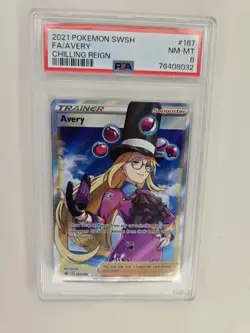 Avery Trainer Ultra Rare 187/198 Pokemon 2021 Chilling Reign PSA 8 Supporter - Image 5