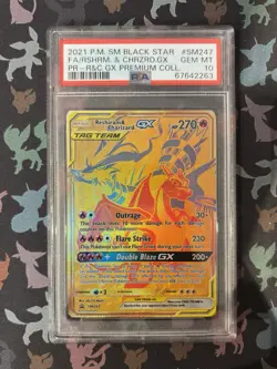 PSA 10 Reshiram & Charizard 2021 Premium Collection GX SM247 Black Star Promo - Image 3