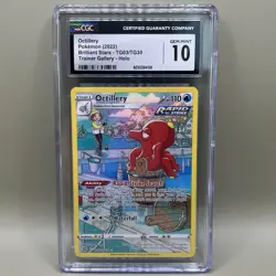 2022 Pokemon Brilliant Stars Octillery TG03/TG30 Full Art Holo Gem Mint 10 CGC - Image 1