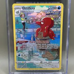 2022 Pokemon Brilliant Stars Octillery TG03/TG30 Full Art Holo Gem Mint 10 CGC - Image 3