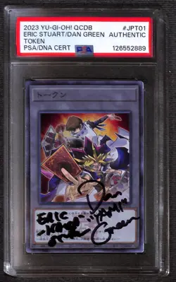 PSA Signed Eric Stuart & Dan Green YU-Gi-Oh! Yugi & Seto Kaiba Token QCDB-JPT01 - Image 1