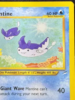 Pokemon Mantine Neo Destiny TCG Card 74/105 1st Edition Common - Image 2