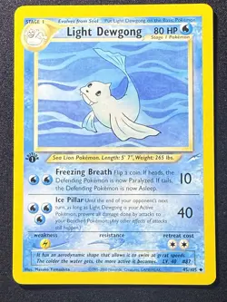 Pokemon TCG Light Dewgong Neo Destiny 1st Edition Uncommon Card 45/105 VLP - Image 1