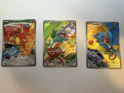 Pokemon First Partner Illustration Collection Series 1 Kanto Gen 1 Starters Set - Image 1