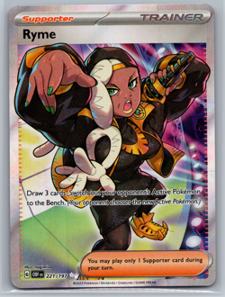 Ryme Trainer Holo Full Art Ultra Rare 221/197 Pokemon 2023 Obsidian Flames NM - Image 1