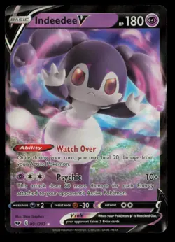 Indeedee V 091/202 Holo V Rare Sword & Shield Pokemon Near Mint - Image 1