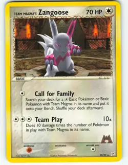 Team Magma's Zangoose - 23/95 Team Magma vs Team Aqua - Pokemon TCG - 2004 - Image 1