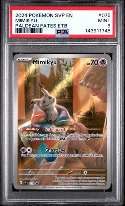 2024 POKEMON SVP EN-SV ETB BLACK STAR PROMO #075 MIMIKYU PSA 9 - Image 1