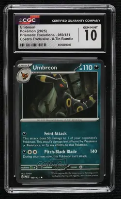 Umbreon (Cosmos Holo Tin Promo) Pokemon Prismatic Evolutions PRE CGC 10 Gem Mint - Image 1