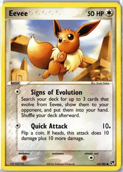 Pokemon Card - Eevee 63/100 Sandstorm Common Heavily Played - Image 1