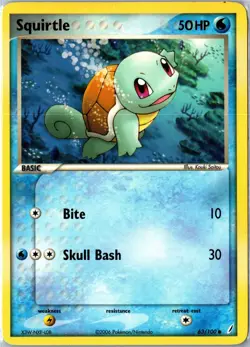 Pokemon Card - Squirtle 63/100 Crystal Guardians Common Lightly Played - Image 1