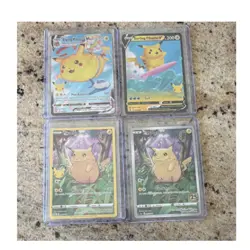 Pokemon Celebrations Pikachu 25th Anniversary Lot Flying VMAX Surfing V 4 Cards - Image 1