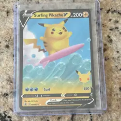 Pokemon Celebrations Pikachu 25th Anniversary Lot Flying VMAX Surfing V 4 Cards - Image 5