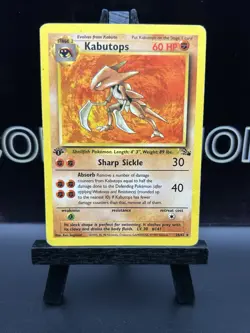 1st Edition Fossil Kabutops 24/62 Pokemon Card MP - Image 2