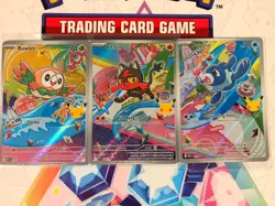 Pokemon First Partner Illustration Promo Set Gen 7 Rowlet, Litten & Popplio MEP - Image 1