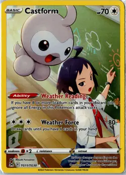 Pokemon Card - Castform TG11/TG30 Lost Origin Trainer Gallery Holo NM - Image 1