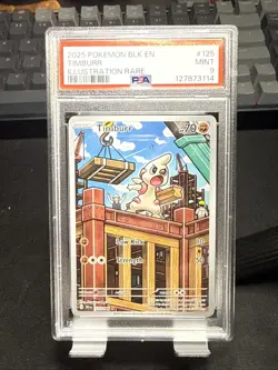 2025 POKEMON BLACK BOLT EN TIMBURR ILLUSTRATION RARE 125/086 PSA9 - Image 1