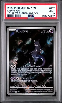 2023 POKEMON SVP EN-SV 151 UPC BLACK STAR PROMO #052 MEWTWO PSA 9 - Image 1