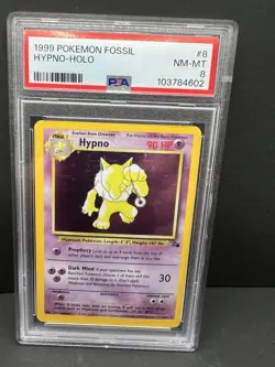 🔥🔥HYPNO 1999 Pokemon Fossil Holo 8/62 - PSA 8 - Image 1