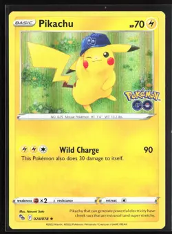Pokemon TCG - Pikachu (28) Holo Holo Rare Pokemon GO 028/078 NM - Image 1
