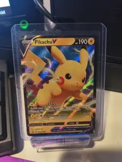 Pokemon TCG Pikachu v SWSH061 Full Art Holo Card Sword and Shield Promo - Image 1
