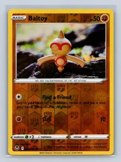 Baltoy #093/195 SWSH12: Silver Tempest Reverse Holo Pokemon TCG - Image 1