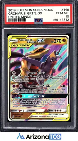 Pokemon 2019 Garchomp & Giratina GX 146/236 Unified Minds GEM MINT PSA 10 - Image 1