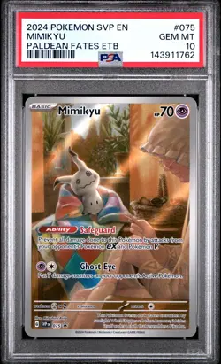 2024 POKEMON SVP EN-SV ETB BLACK STAR PROMO #075 MIMIKYU PSA 10 - Image 1