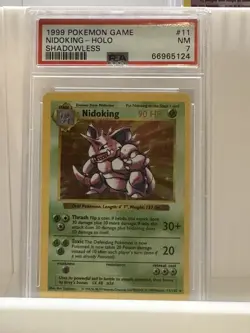 Shadowless Nidoking #11/102 - PSA 7 - Pokemon TCG Base Set Holo - Image 1